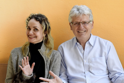 Xenia Galanova und Gerhard Blaboll beim Radiointerview