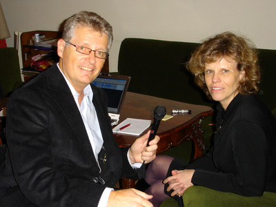 Sabine Haag und Gerhard Blaboll beim Radiointerview