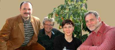 Josip Čenić, Tina Mazanik, Bozo Pinterić (Dubrovački Kavalieri) und Gerhard Blaboll beim Radiointerview